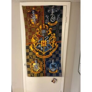 Harry Potter Hogwarts Crest Beach Towel Houses Gryffindor Slytherin Ravenclaw